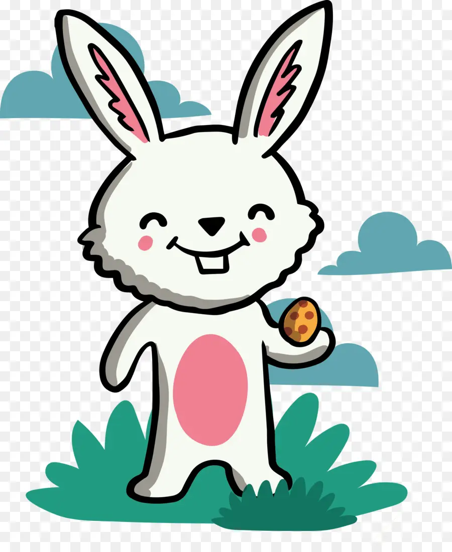 Lapin De Pâques Avec Oeuf，Lapin PNG