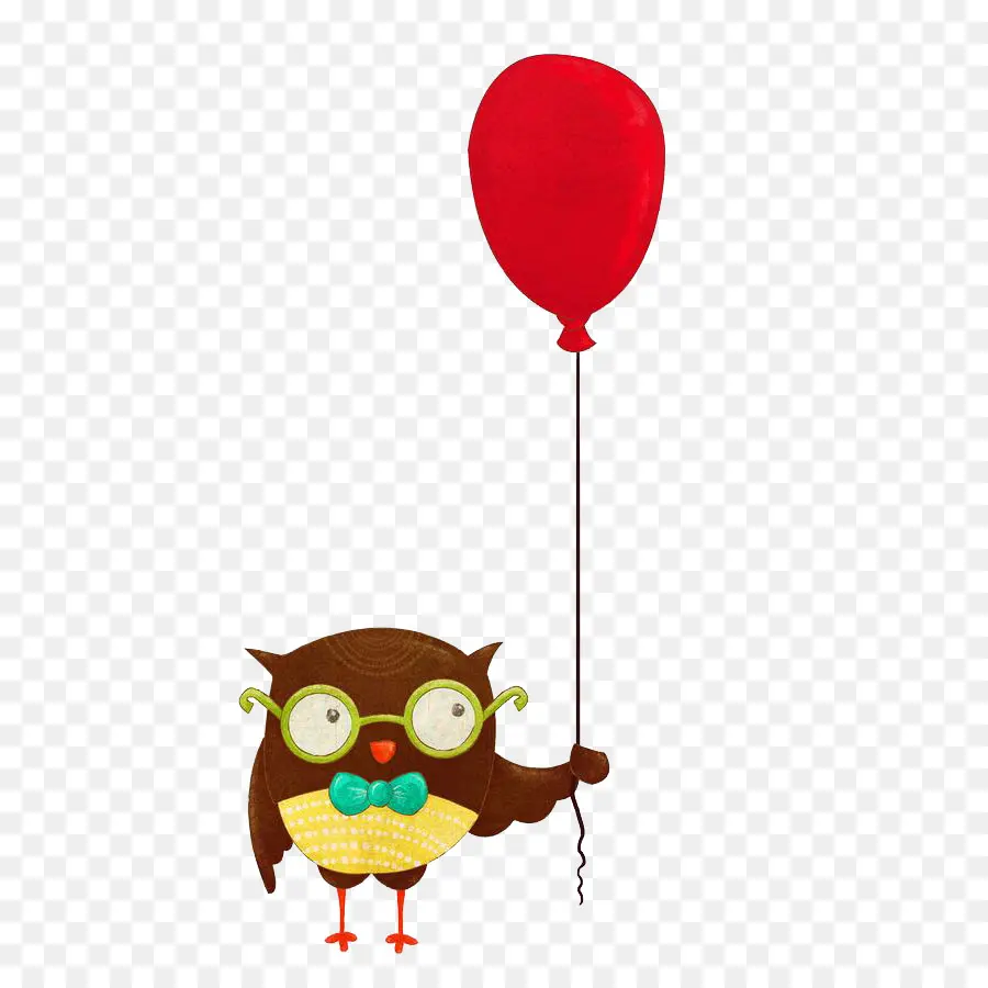 Chouette Avec Ballon，Oiseau PNG