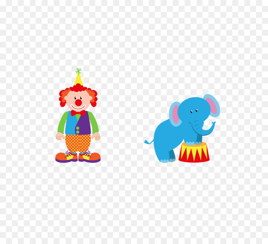 Clown Et éléphant，Cirque PNG