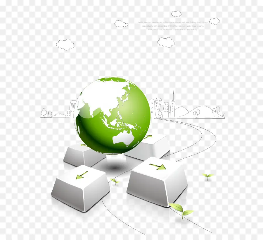 Globe Vert，Clavier PNG