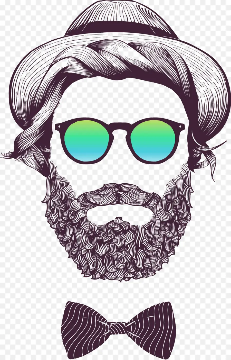 Visage Hipster，Barbe PNG