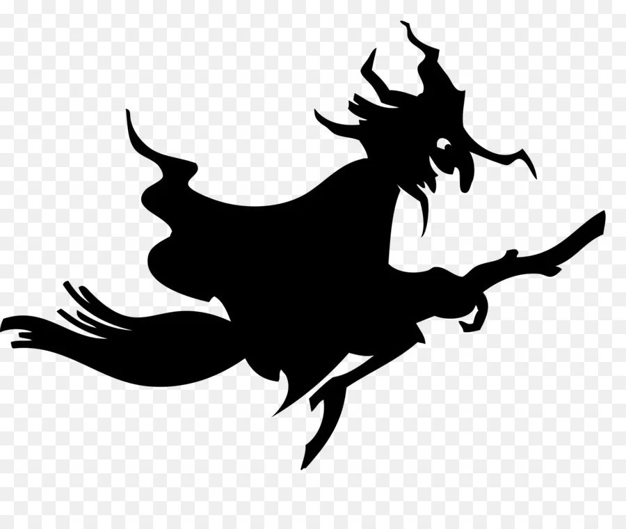 Sorcière Silhouette，Halloween PNG