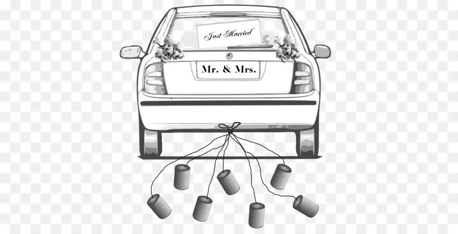 Voiture De Mariage，Tout Juste Marié PNG