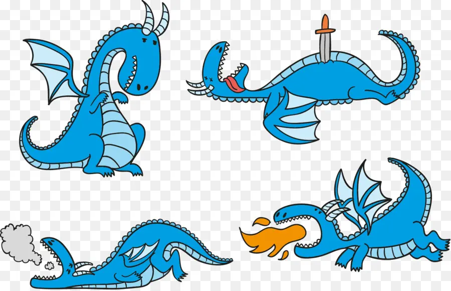 Dragons Bleus，Dessin Animé PNG