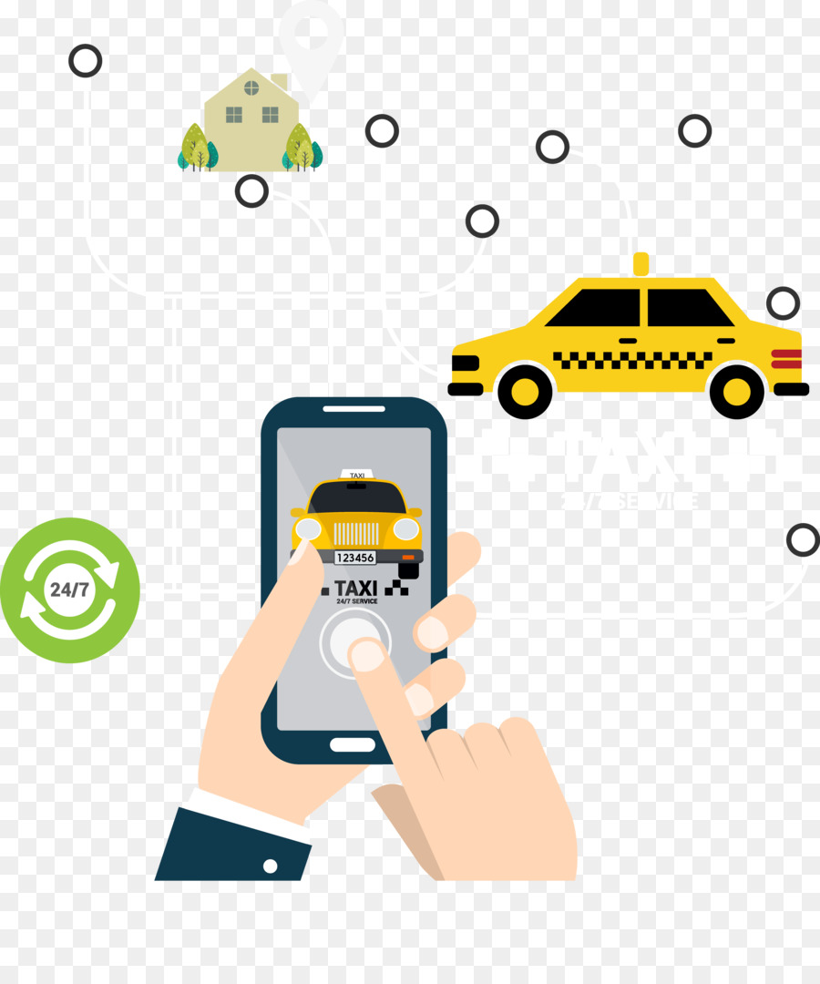 Réservation De Taxi Sur Smartphone，Application PNG