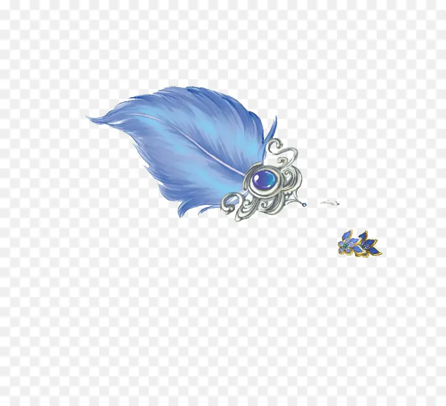 Plume Bleue，Bijoux PNG