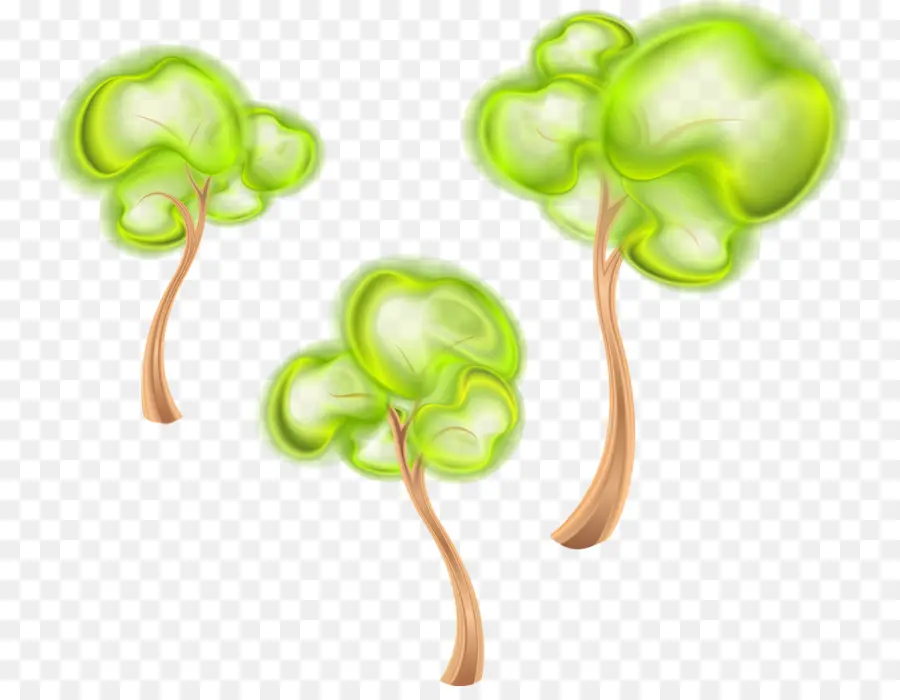 Arbres De Dessin Animé，Vert PNG