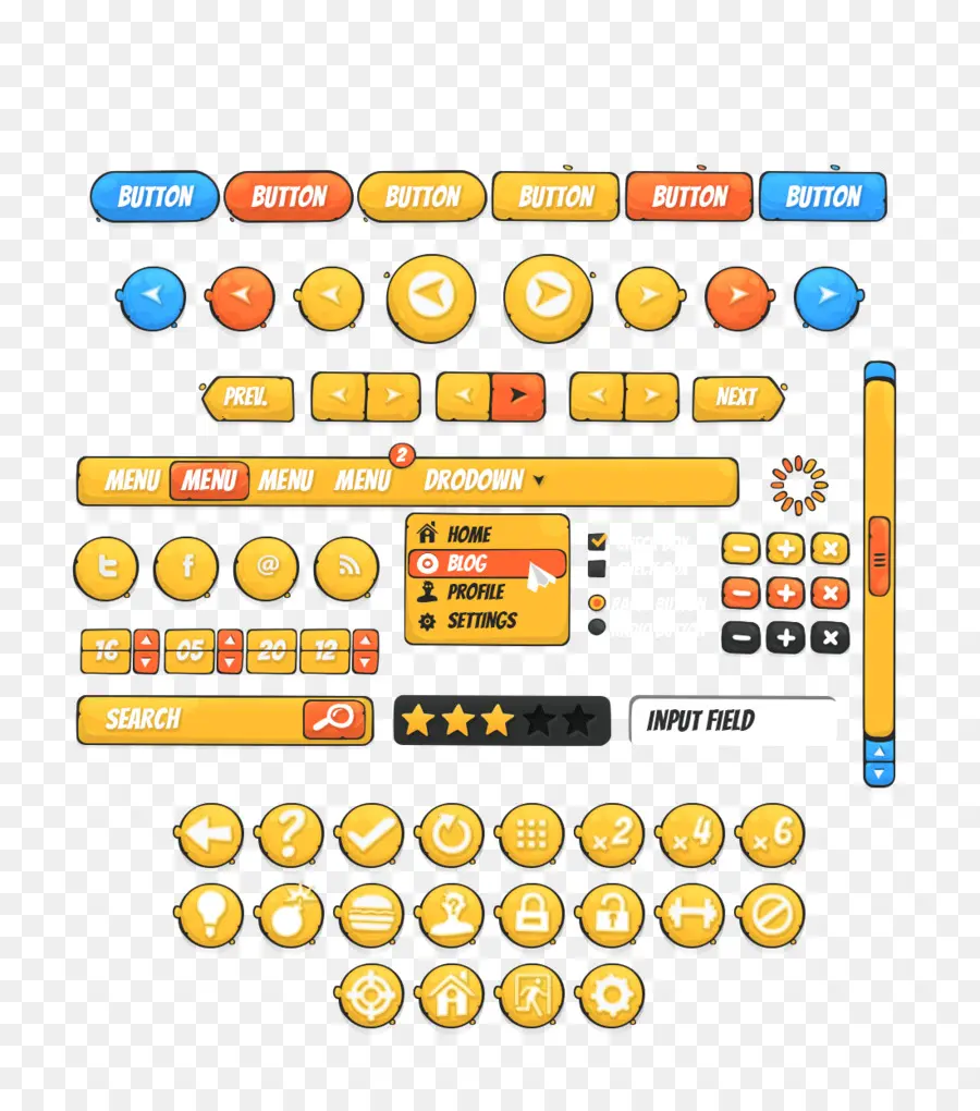 Éléments De L'interface Utilisateur，Boutons PNG