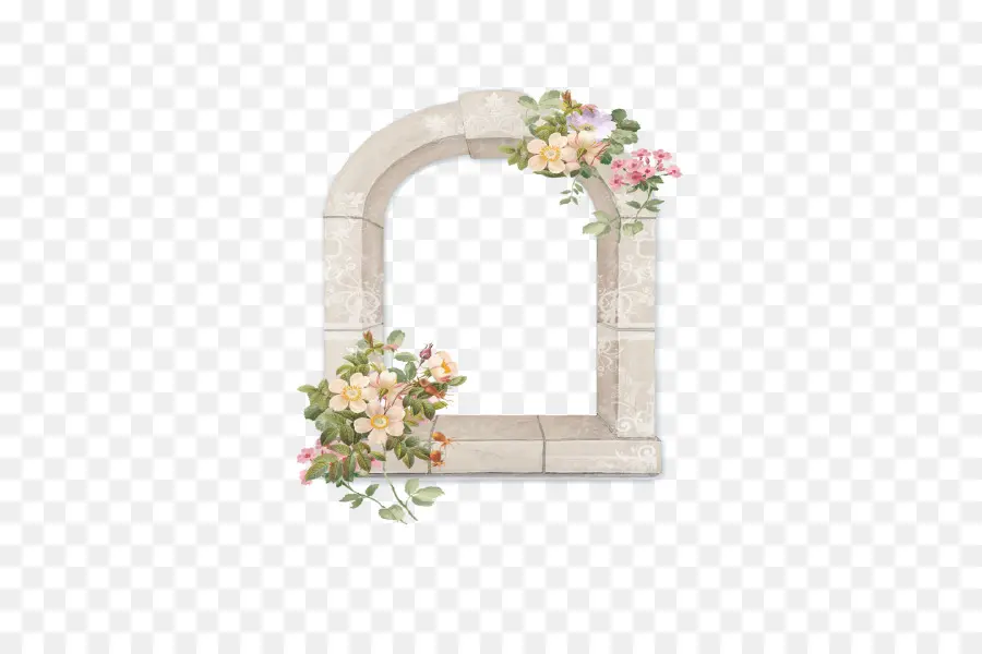 Cadre De Fenêtre Décoratif，Fleurs PNG