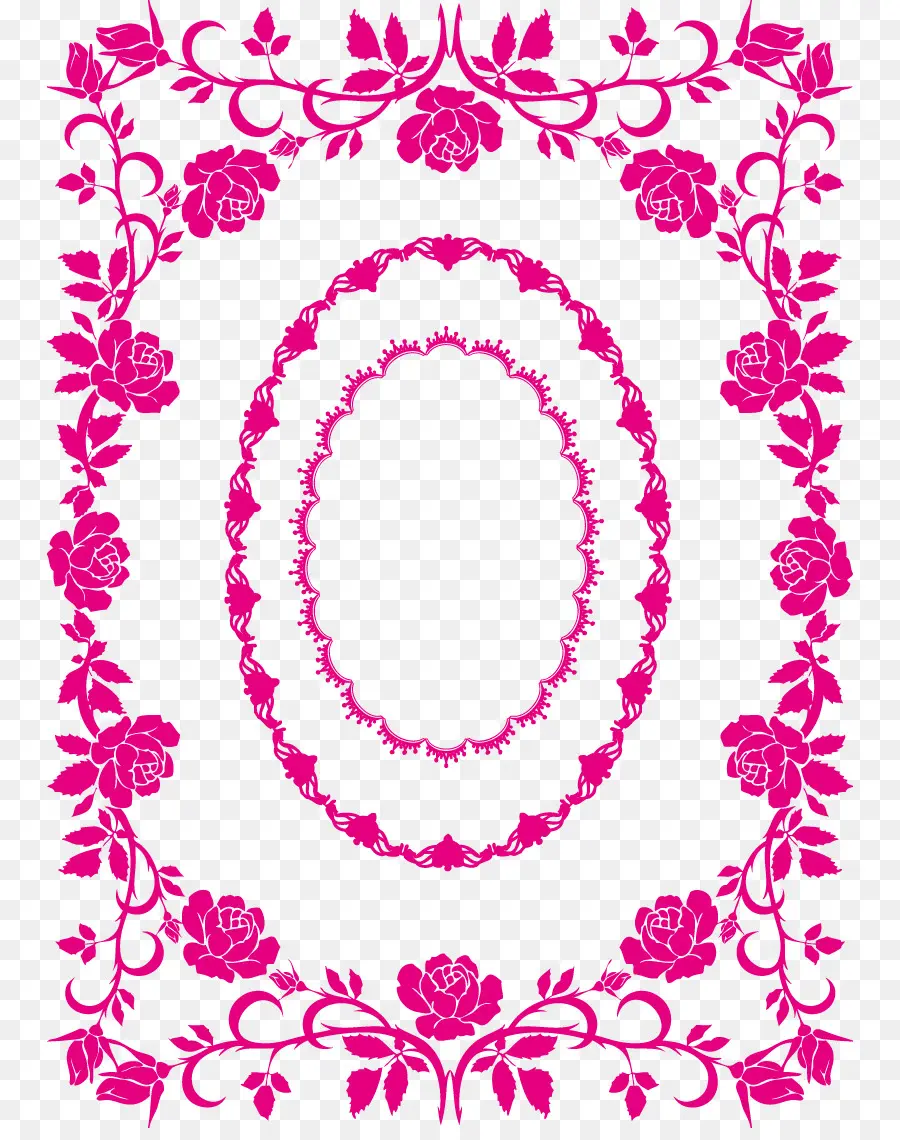 Cadre Floral，Rose PNG