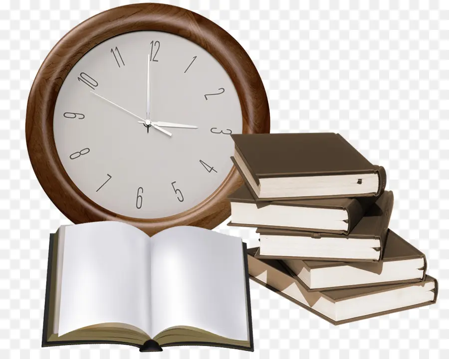 Horloge Et Livres，Horloge PNG