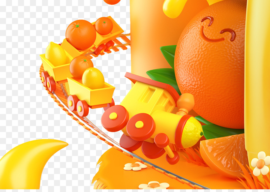 Train Orange，Fruit PNG