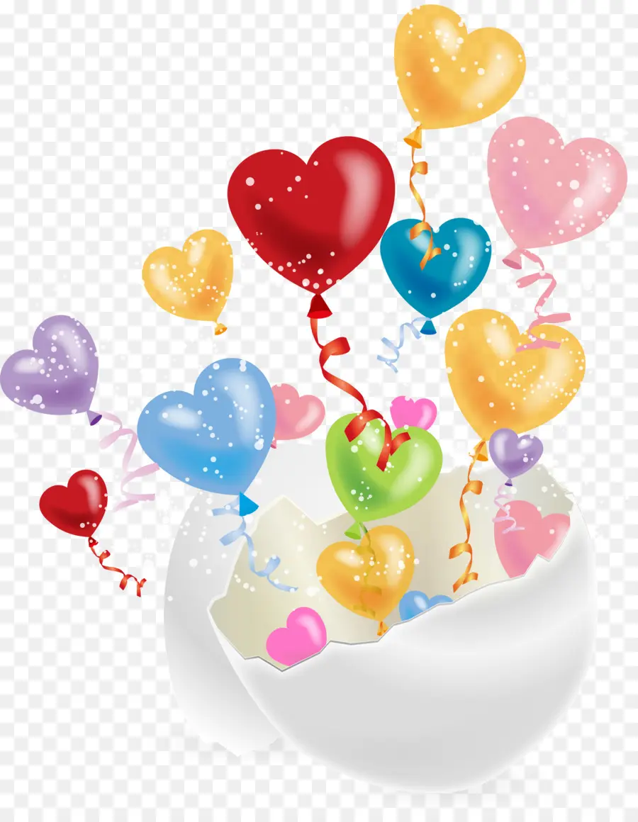 Ballons Coeur，Coloré PNG