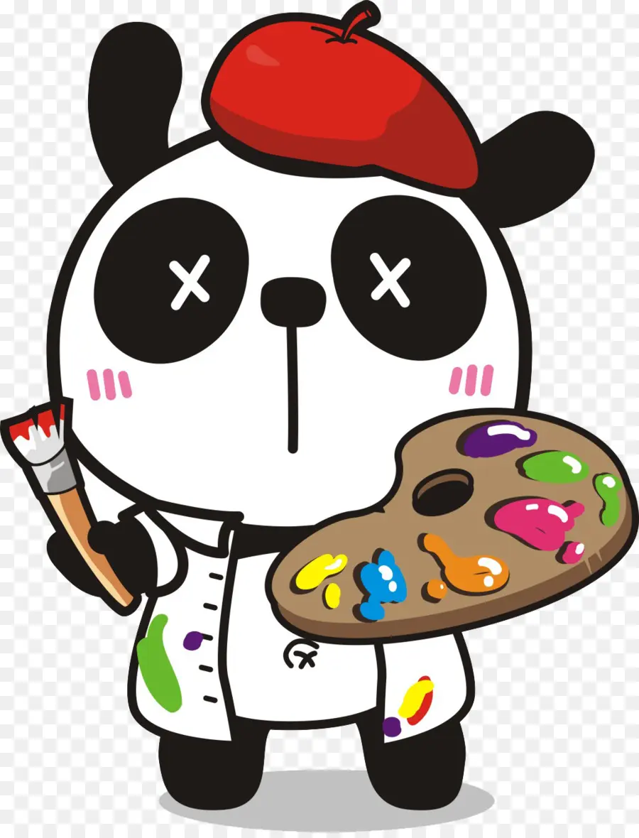 Artiste Panda，Peinture PNG