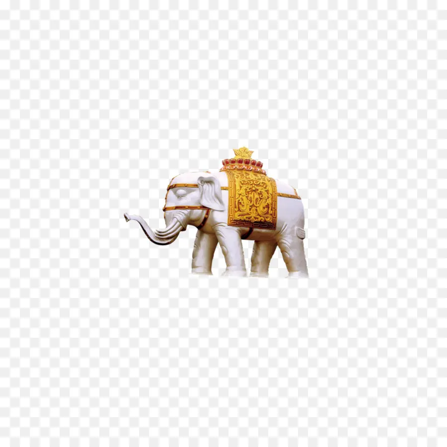 Éléphant Décoratif，Blanc PNG