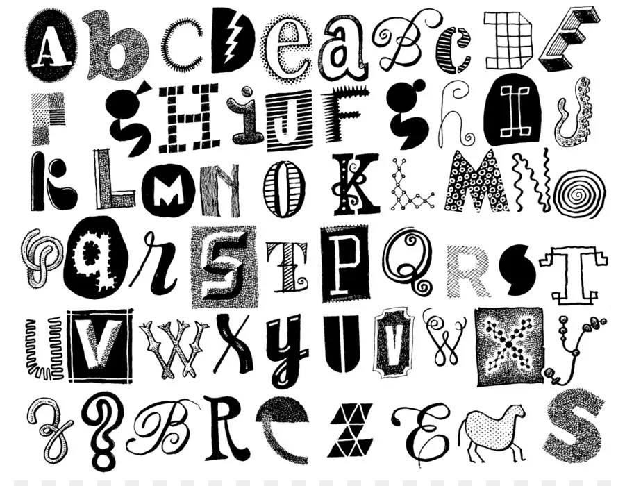 Lettres Alphabétiques，Typographie PNG