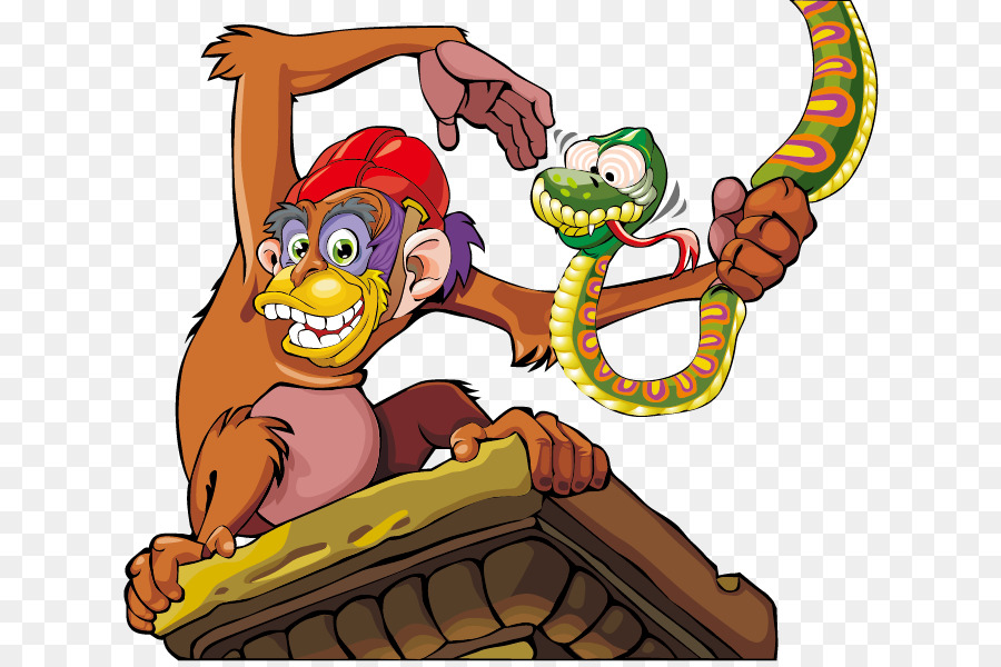 Singe Et Serpent，Animal PNG