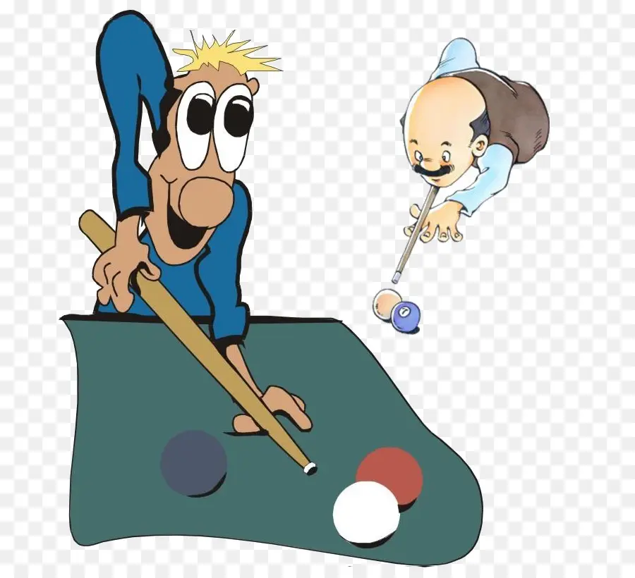 Personnages De Dessins Animés Jouant Au Billard，Billard PNG