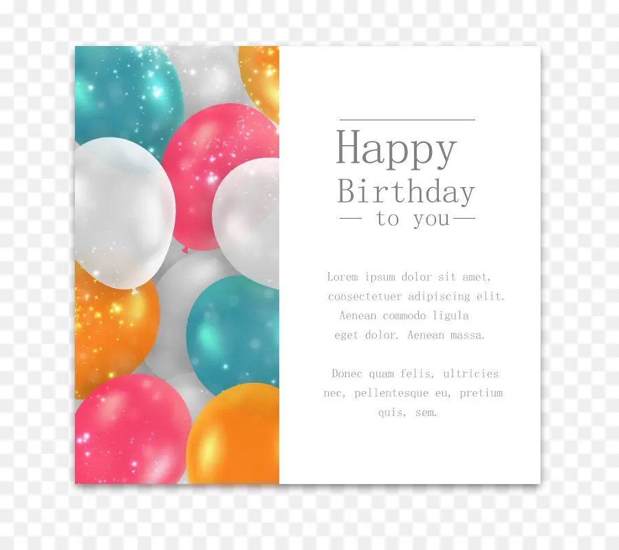 Carte D'anniversaire，Ballons PNG