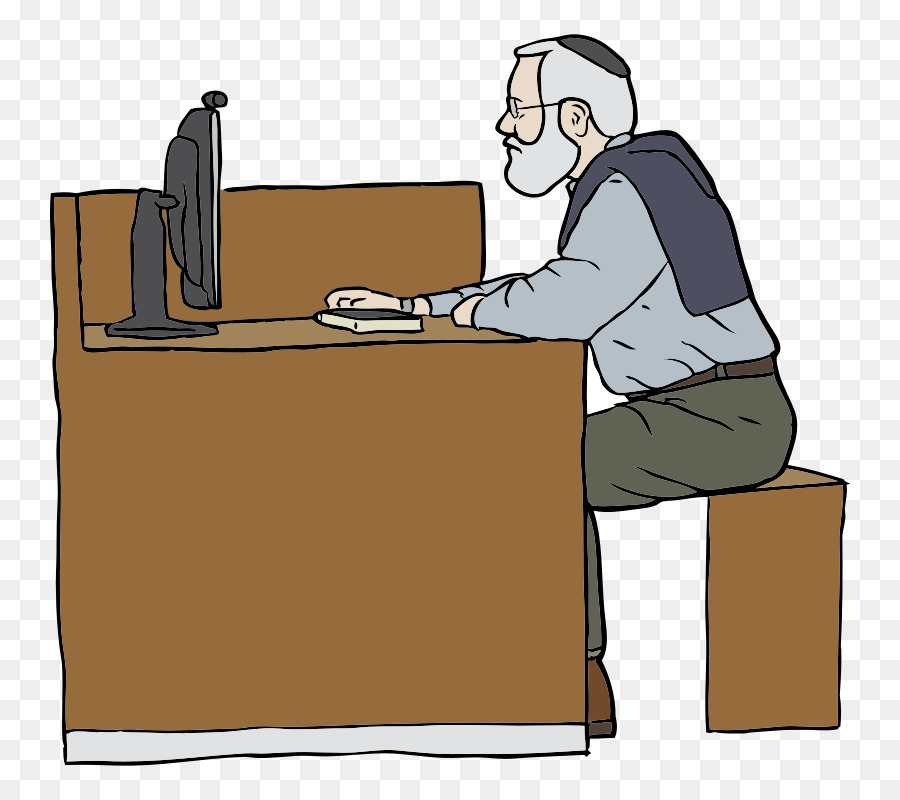 Homme à L'ordinateur，Bureau PNG