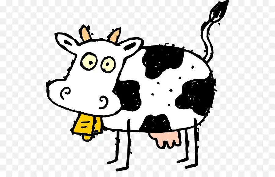 Vache De Dessin Animé，Noir Et Blanc PNG