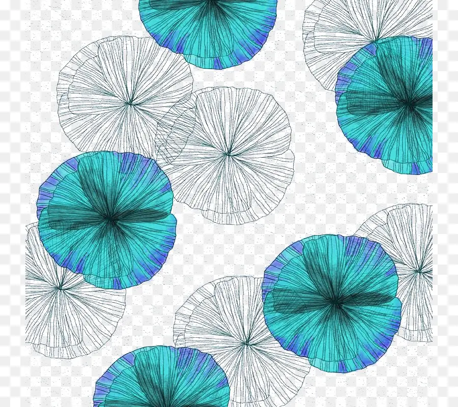 Fleurs，Bleu PNG