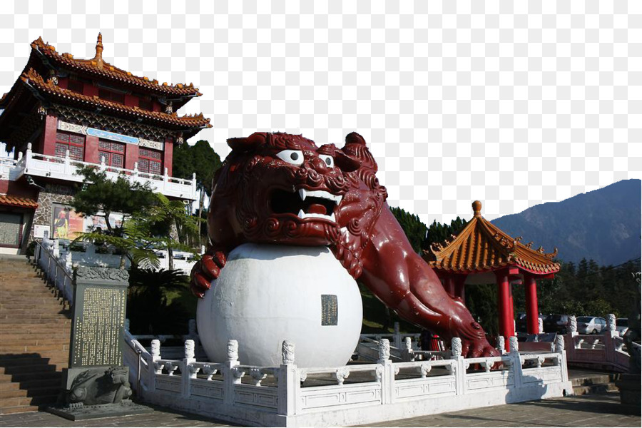 Statue Du Lion Rouge，Temple PNG