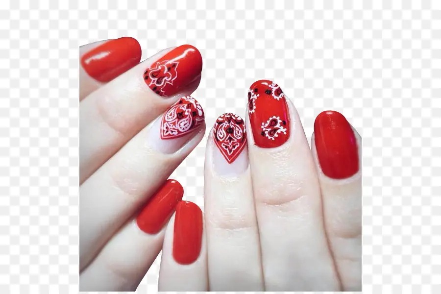 Nail Art Rouge，Manucure PNG