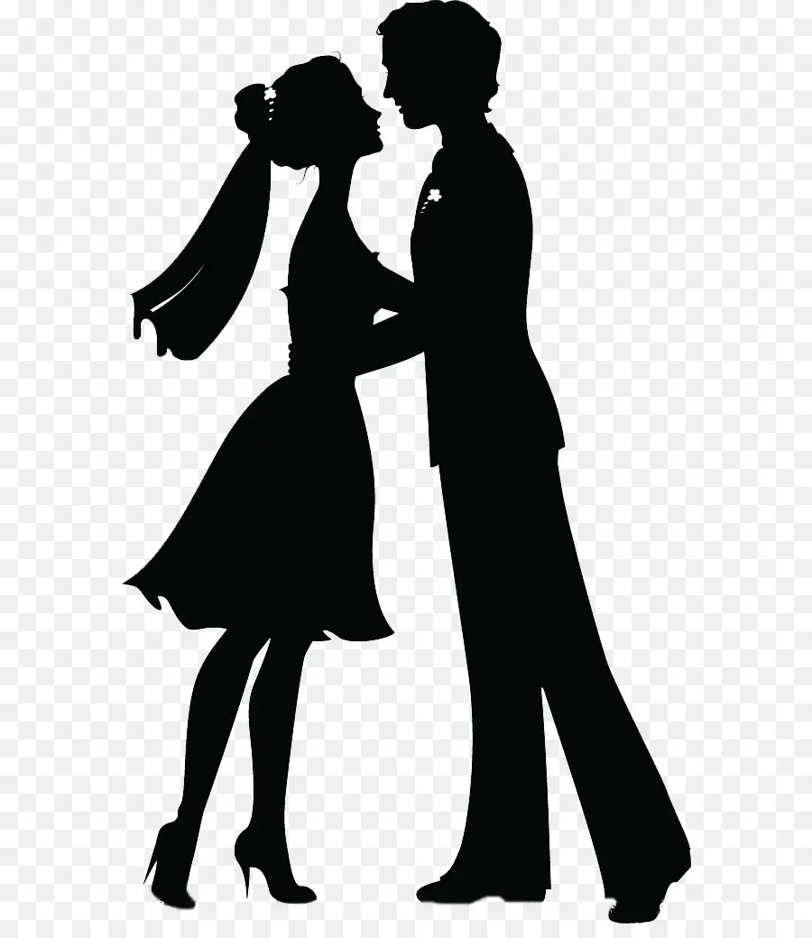 Silhouette Couple，Romantique PNG