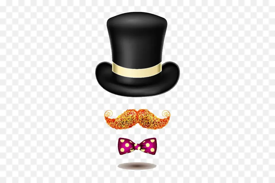 Chapeau Haut De Forme Et Moustache，Gentilhomme PNG