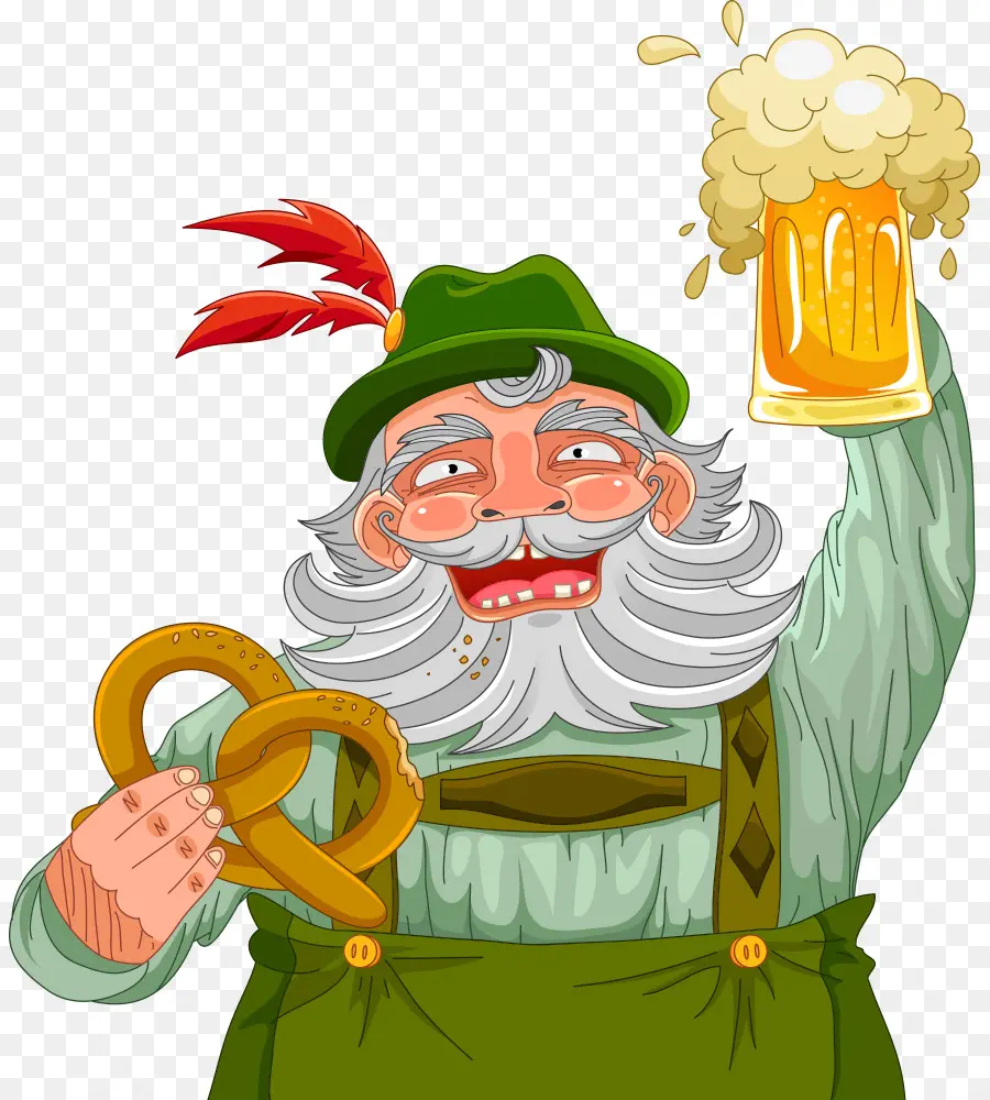 Homme Avec De La Bière，Bretzel PNG