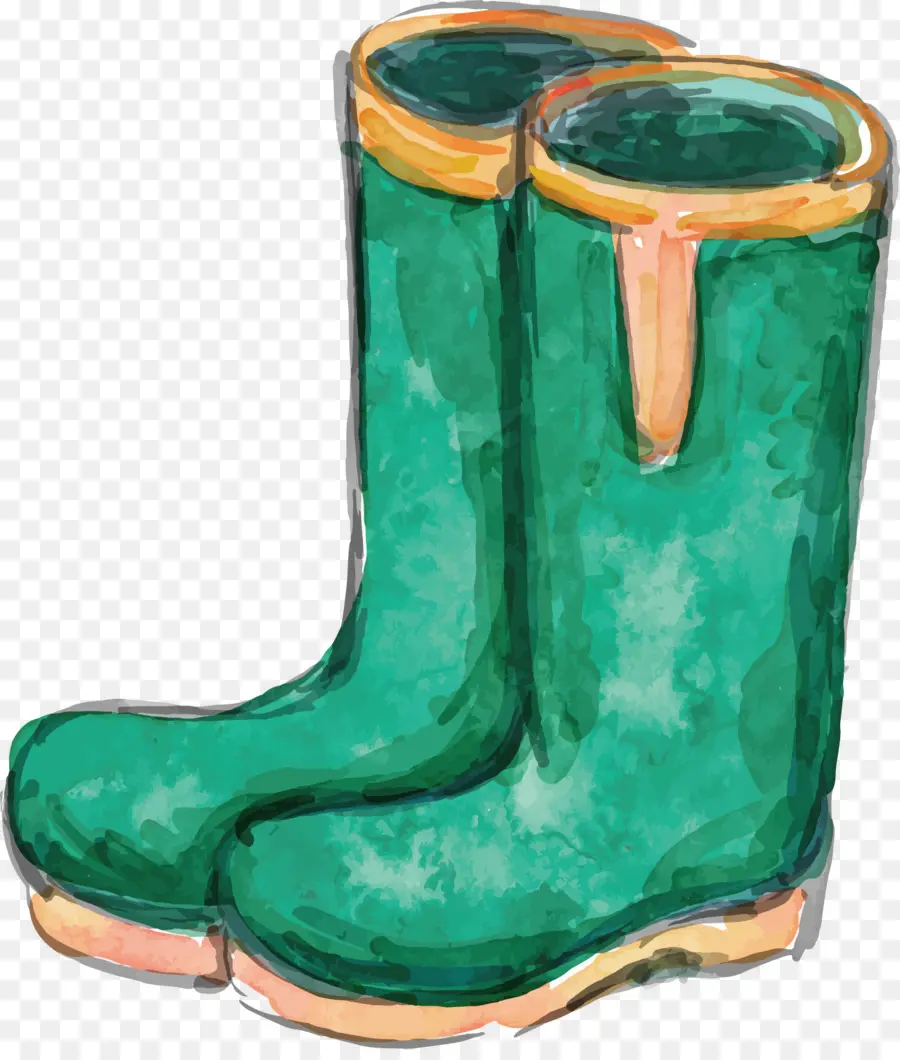 Bottes De Pluie Vertes，Pluie PNG