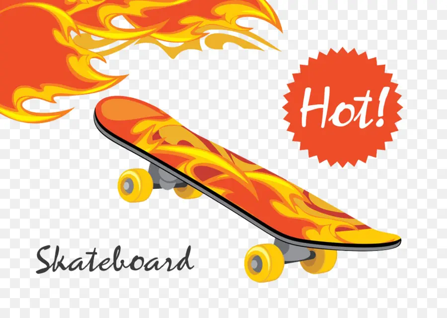 Skateboard，Flammes PNG