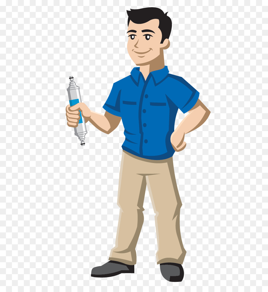 Homme Avec Une Bouteille D'eau，Chemise Bleue PNG