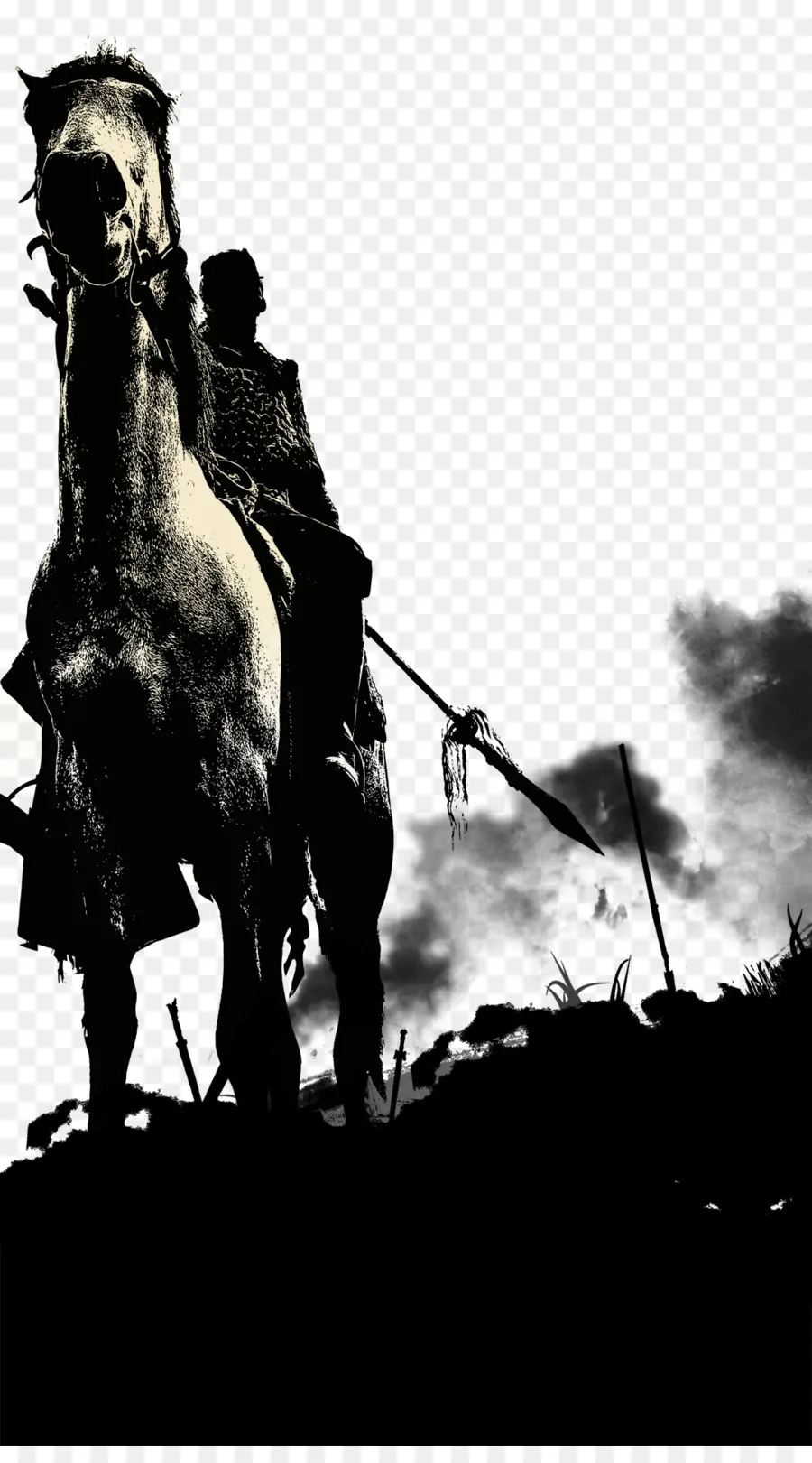 Silhouette D'un Cavalier，Cheval PNG