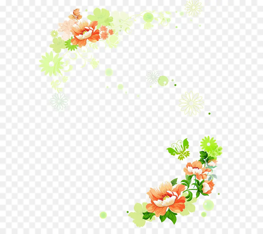 Bordure Florale，Fleurs PNG