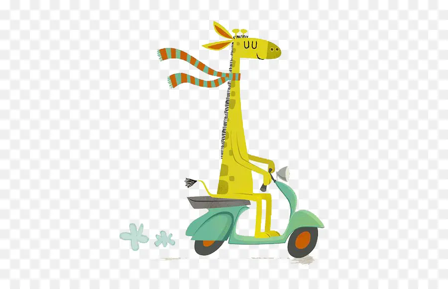 Girafe Sur Scooter，Foulard PNG