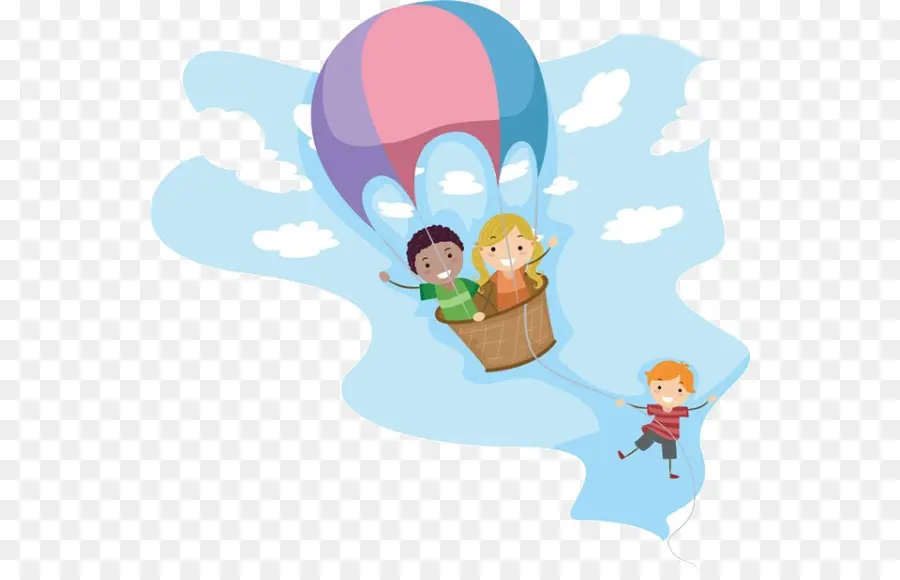 Montgolfière Avec Des Enfants，Montgolfière PNG