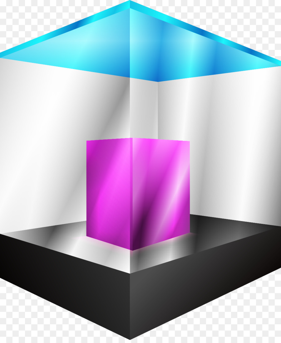 Cube Violet，3d PNG