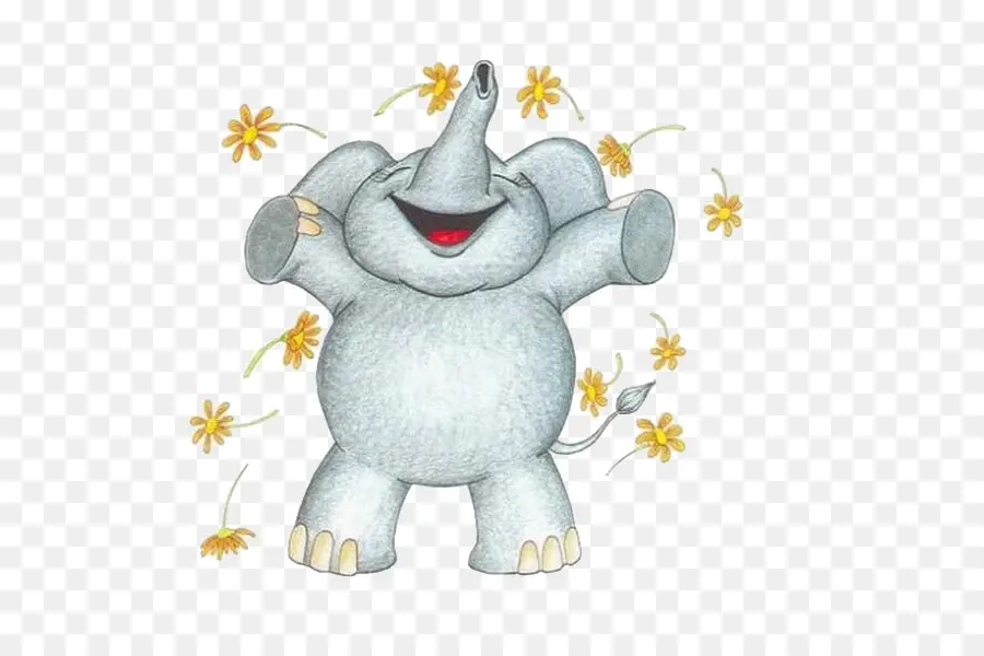 Joyeux éléphant，Dessin Animé PNG