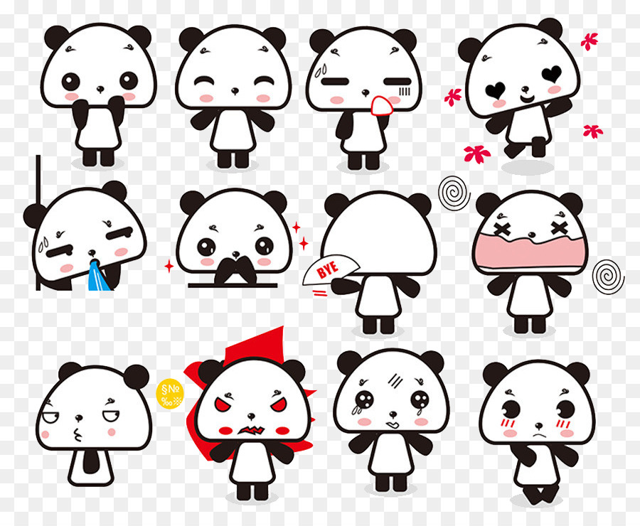 Personnages De Pandas，Expressions PNG