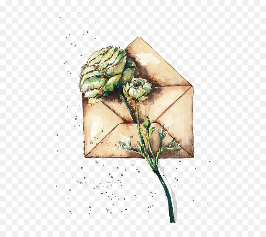 Enveloppe，Fleur PNG