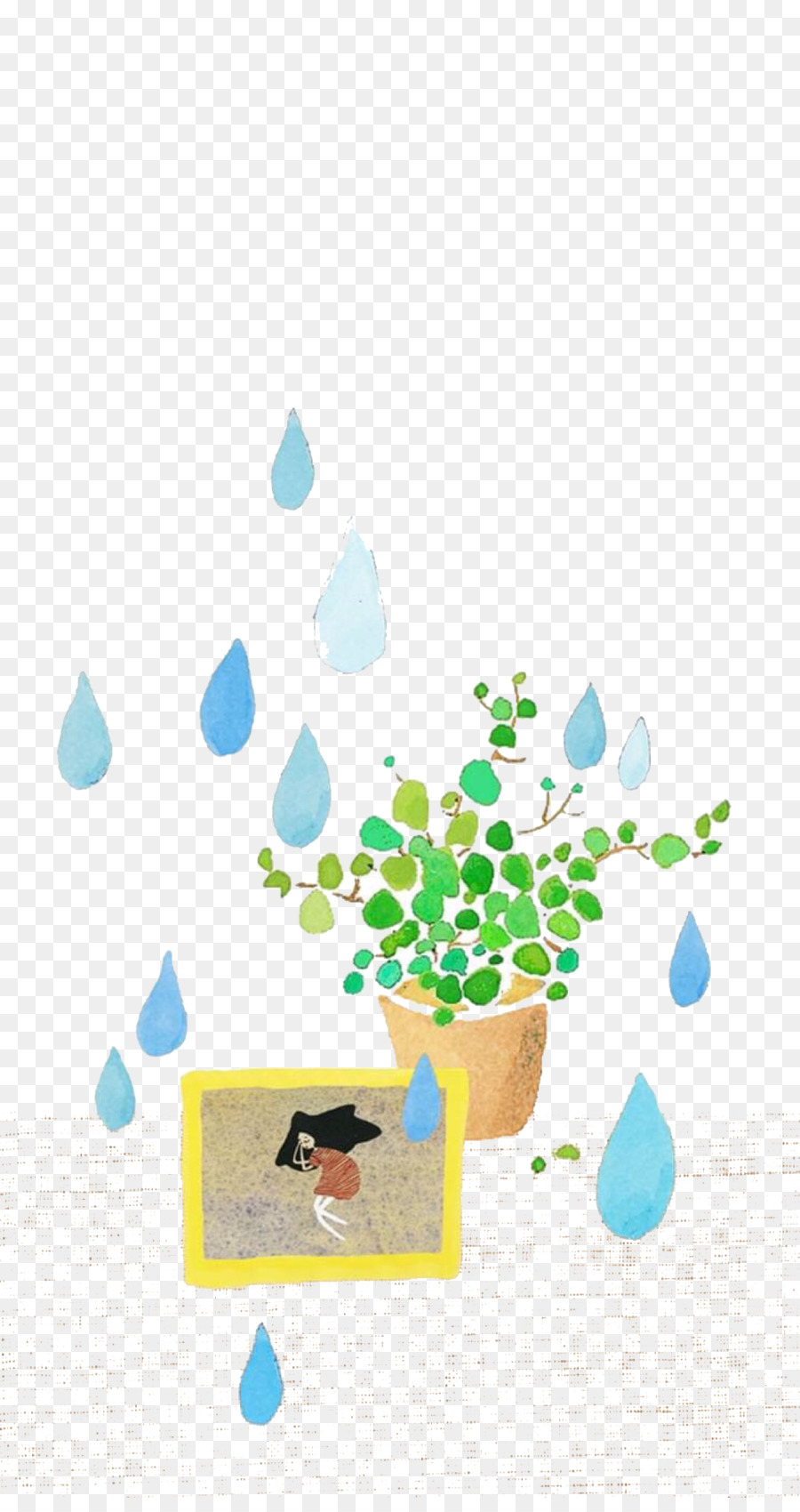 Plante Avec Des Gouttes De Pluie，Eau PNG