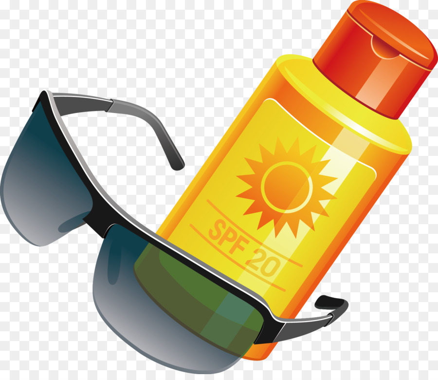 Crème Solaire Et Lunettes De Soleil，Protection PNG