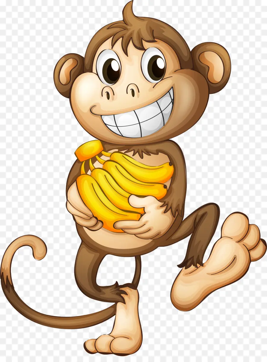 Singe，Banane PNG