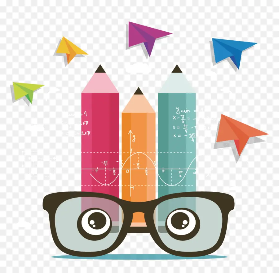 Crayons Et Lunettes，En écrivant PNG