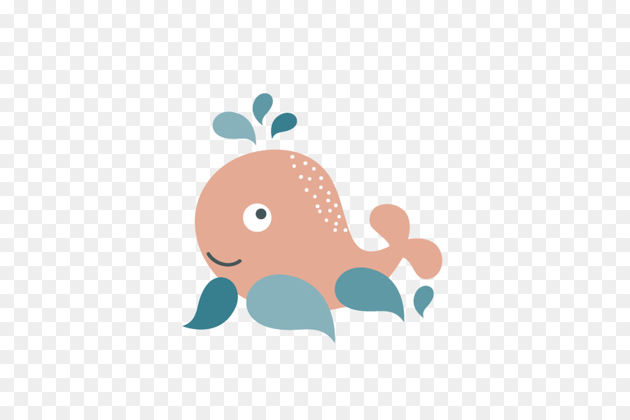 Baleine Rose Mignonne，Dessin Animé PNG