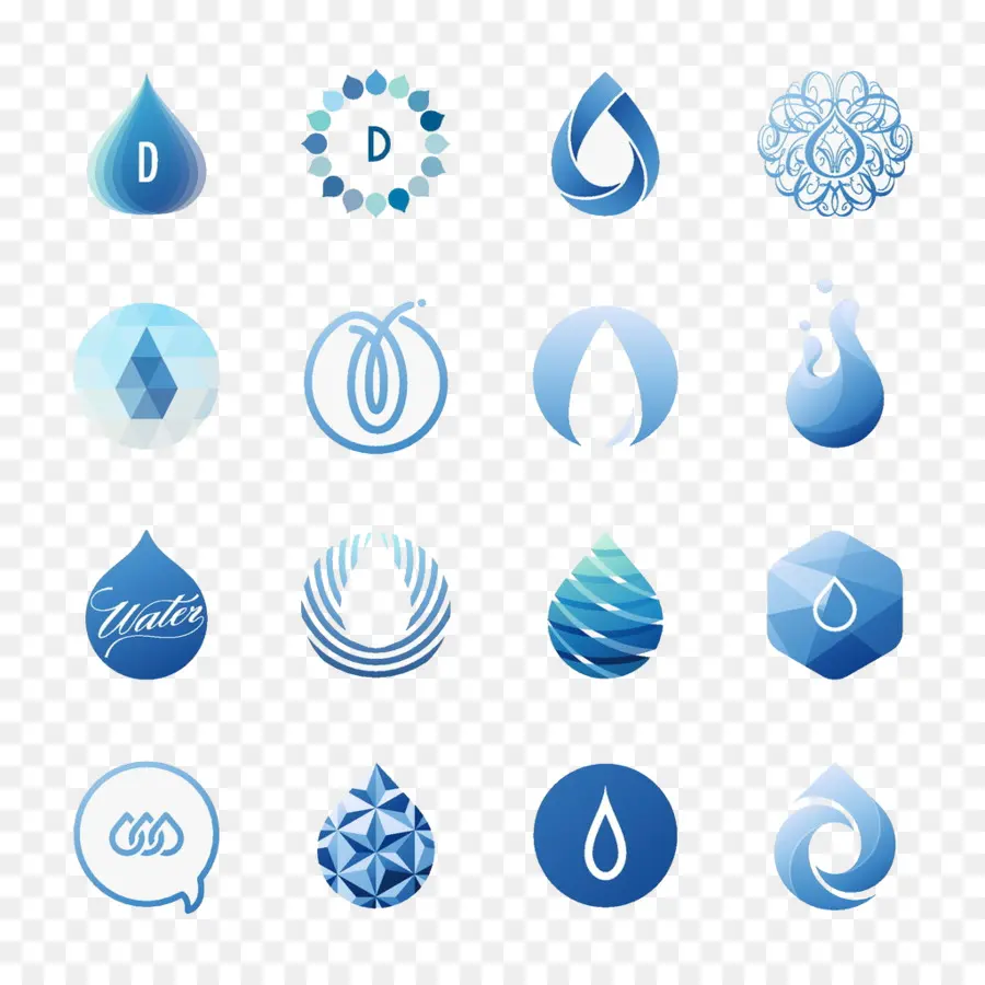 Gouttelettes D'eau，Bleu PNG