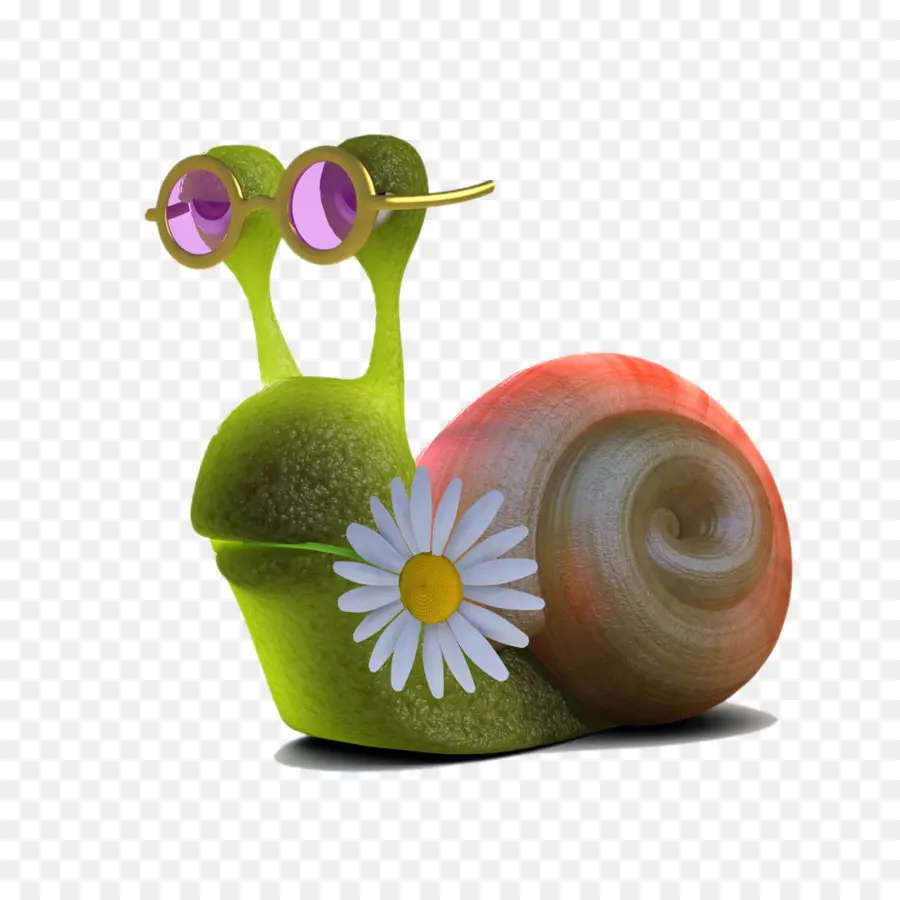 Escargot à Lunettes，Lent PNG