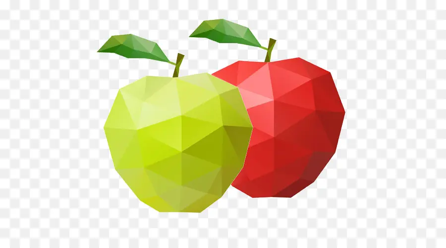 Pommes Géométriques，Pomme Rouge PNG